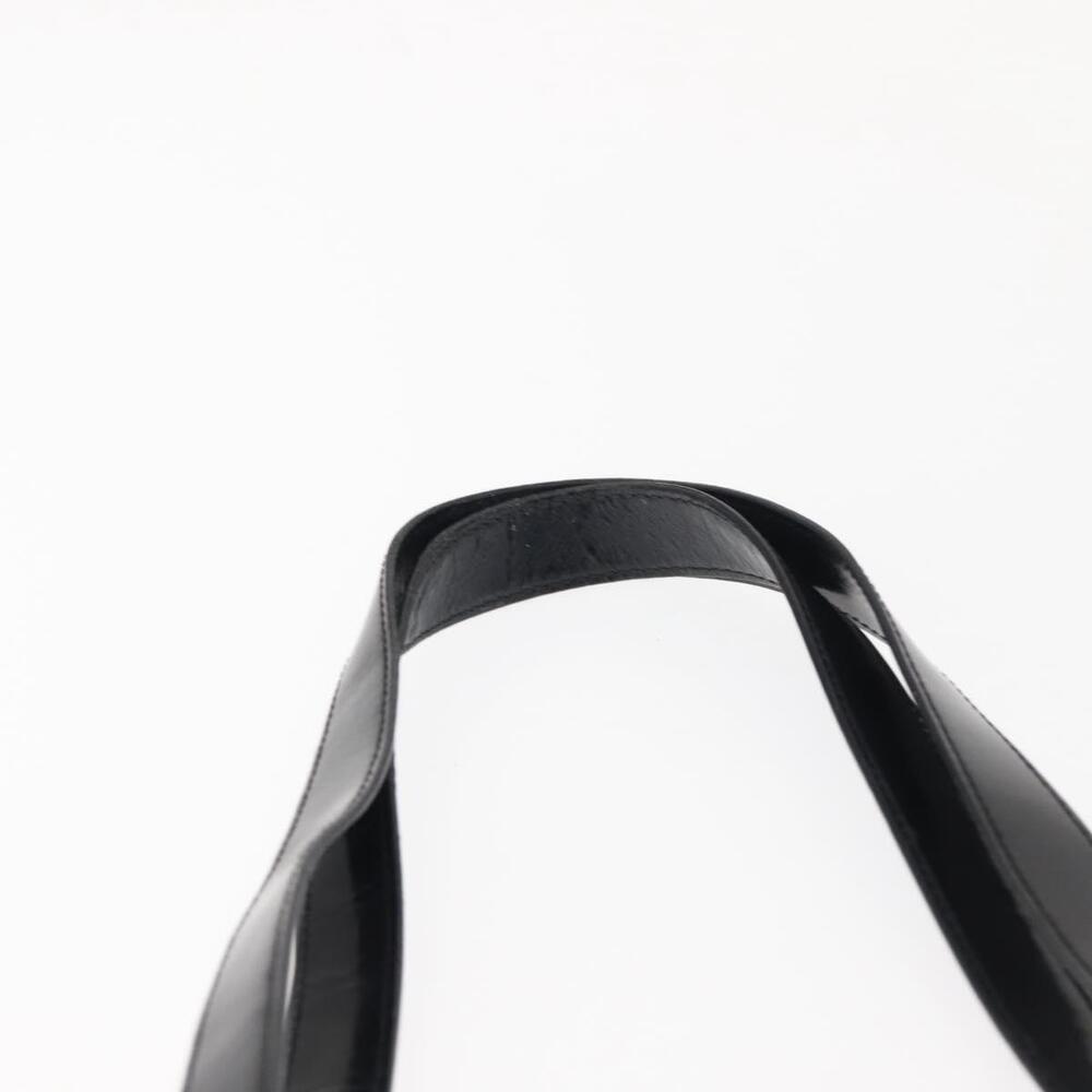 CELINE Tote Bag Nylon Enamel 2way Black Gold Auth BA6881 - Picture 8 of 16